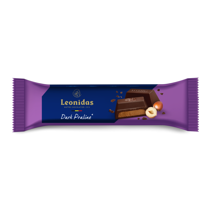 Barre praliné noisettes chocolat noir